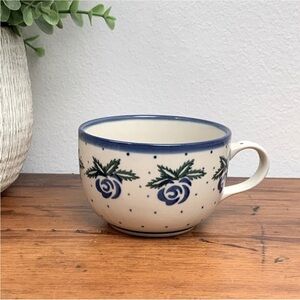 Polish Pottery | Blue Rose Teacup Mug
